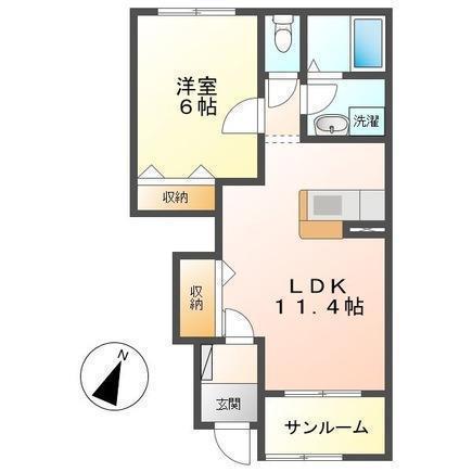 メゾン・ド・ルネ(1LDK/1階)の間取り写真