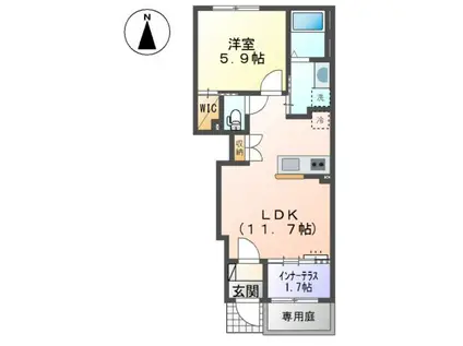 CASA ESTE唐津I(1LDK/1階)の間取り写真