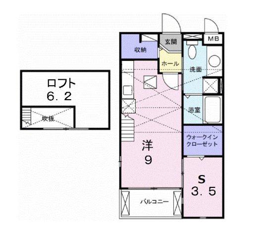 グラン・ブルー(ワンルーム/2階)の間取り写真