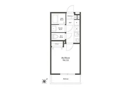 ブランミュール横浜鶴見II(1K/3階)の間取り写真