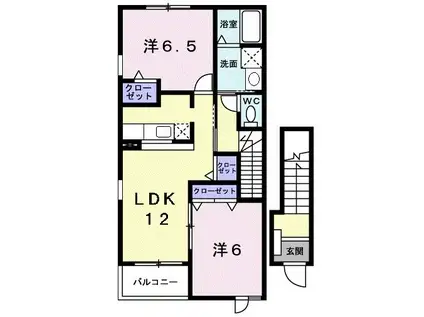 シェーネエレガンシア(2LDK/2階)の間取り写真