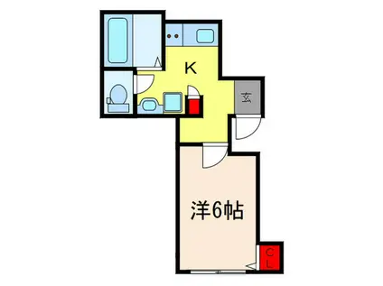リベルテときわ台(1K/2階)の間取り写真