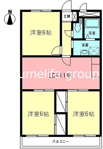 ソレイユ楠(3LDK/3階)の間取り写真