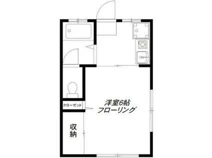 第2永コーポ(1K/1階)の間取り写真