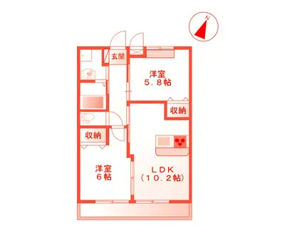 エレガンスエイト(2LDK/1階)の間取り写真