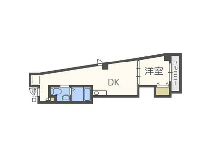 アパートメント谷町(1DK/5階)の間取り写真