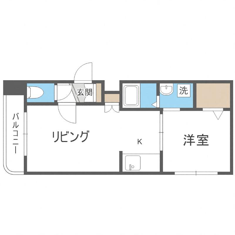 グランメール本郷通6A(1LDK/1階)の間取り写真