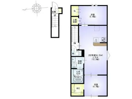 VILLEST 溝の口 サウス(2LDK/2階)の間取り写真