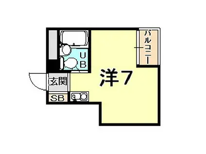 ルミナス西宮(ワンルーム/5階)の間取り写真