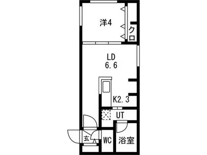 FLANDRE桑園(1LDK/4階)の間取り写真