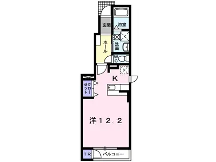 メゾンソレイユII(ワンルーム/1階)の間取り写真