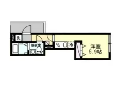 ベイルーム西横濱I(ワンルーム/3階)の間取り写真