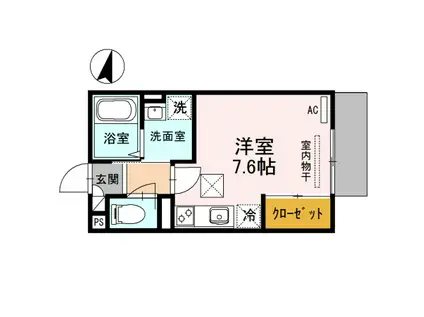 ルミエール千守(ワンルーム/1階)の間取り写真