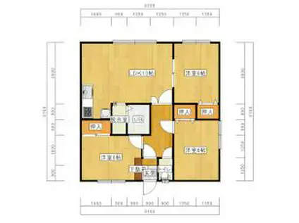 ハイツたかはし(3LDK/1階)の間取り写真