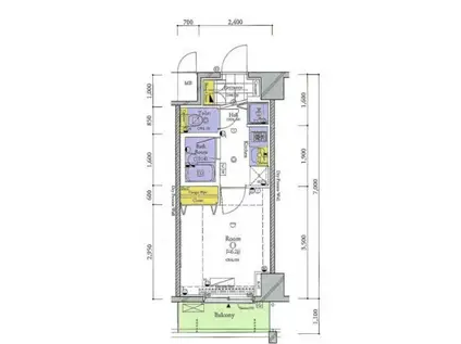 コンシェリア・デュー勝どき(1K/7階)の間取り写真
