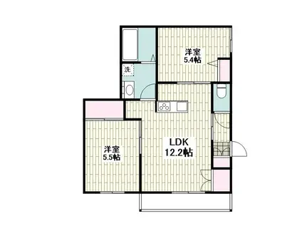 サンライト南太田(2LDK/2階)の間取り写真