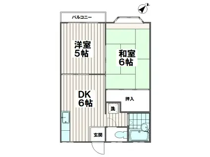 コーポK・I-2(2DK/2階)の間取り写真