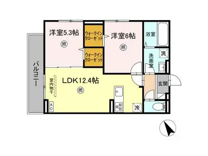 D-ROOM平田台4丁目(2LDK/2階)の間取り写真