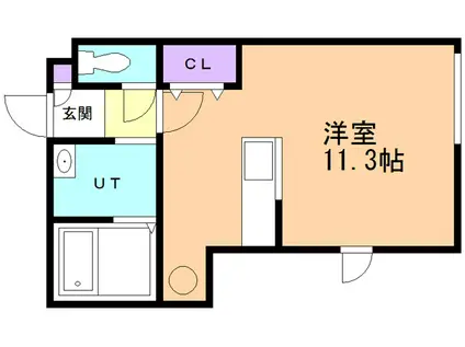 デリス・メゾン日の出(ワンルーム/1階)の間取り写真