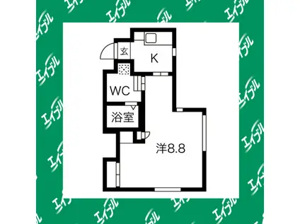 ノヴェル黒門(1K/1階)の間取り写真