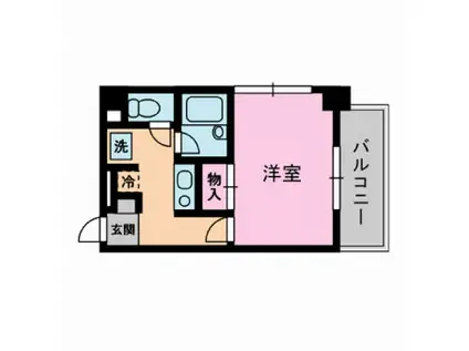 モンフェリーチェ(1K/3階)の間取り写真