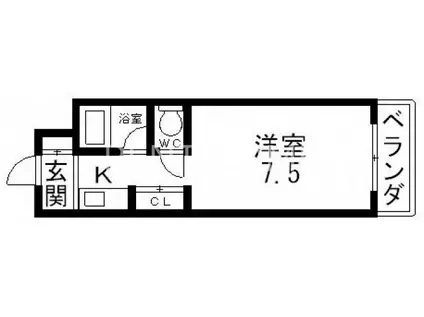 エクセルシオール長田(ワンルーム/2階)の間取り写真