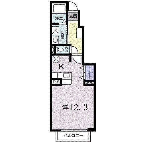 ヴィラ ピアーチェ(ワンルーム/1階)の間取り写真