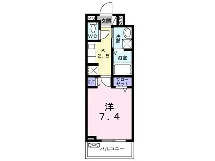 プリムローズ(1K/2階)の間取り写真