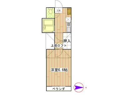 パレス丸子(1K/2階)の間取り写真