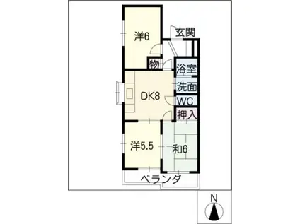 アーバンライフ本郷 第一・第二(3DK/2階)の間取り写真