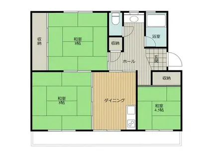 コーポ布野II(3DK/2階)の間取り写真