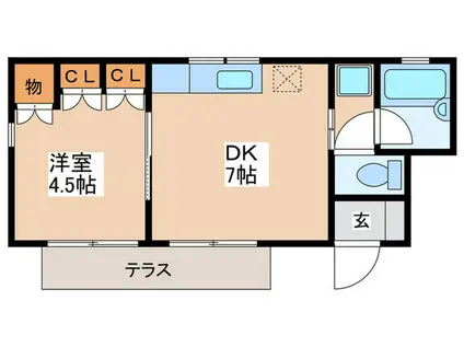 メーヴェ久我山(1DK/1階)の間取り写真