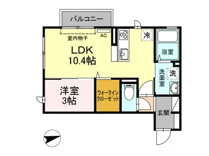 レナトゥス(1LDK/2階)の間取り写真
