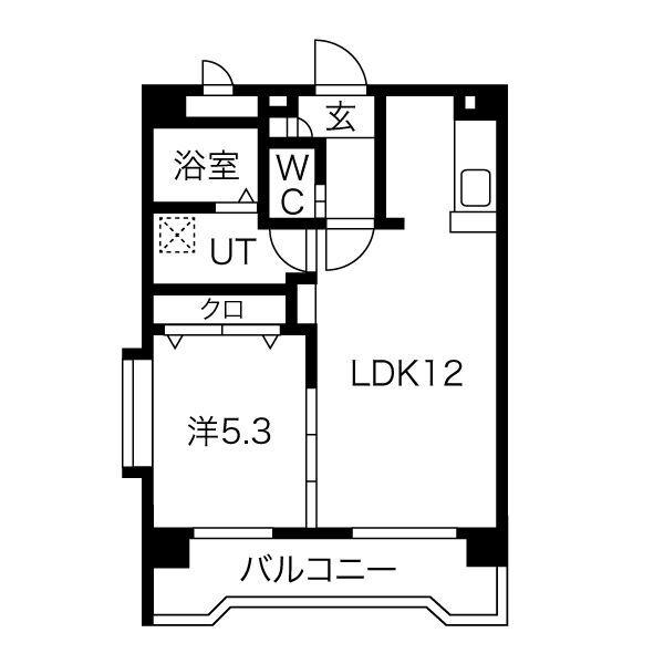 PROMENADE彩(1LDK/3階)の間取り写真