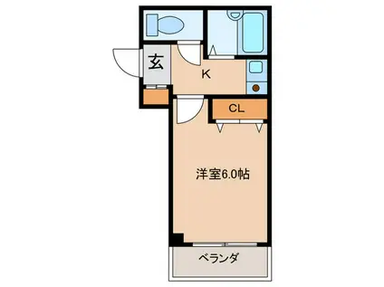UMEDA APARTMENTS(1K/4階)の間取り写真