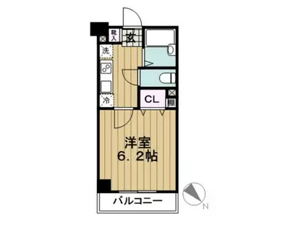 エコロジー都立大学レジデンス(1K/1階)の間取り写真