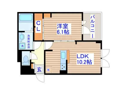 パームツリーI(1LDK/2階)の間取り写真