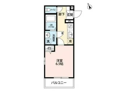 フルール野並(1K/2階)の間取り写真