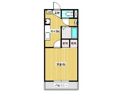 サープラスヤジマ(1K/1階)の間取り写真