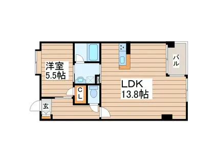 レヴァンテ(1LDK/4階)の間取り写真