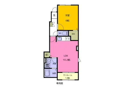 シルク グレイス II(1LDK/1階)の間取り写真
