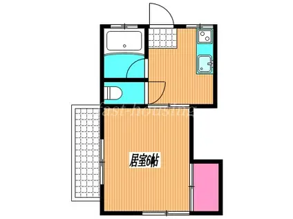 コーポリバーサイド(1K/1階)の間取り写真