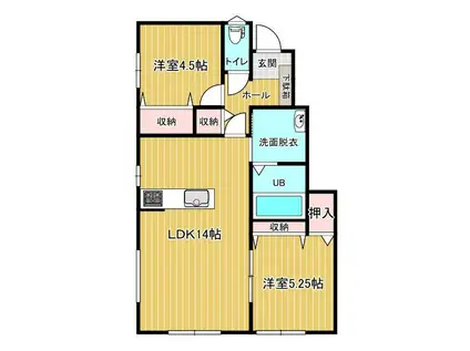 クレストガーデン(2LDK/1階)の間取り写真