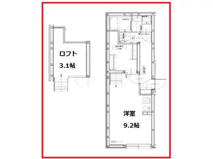 フェア東向島(1K/2階)の間取り写真