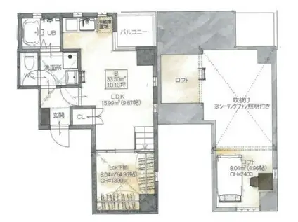 ACTILE(1LDK/7階)の間取り写真