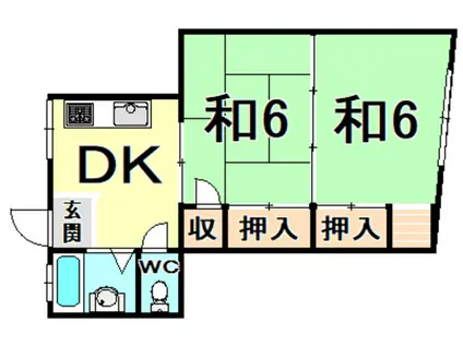 新立花ビル(2DK/5階)の間取り写真