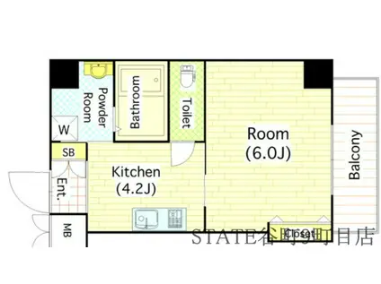 MONDO GALAXY(1K/3階)の間取り写真