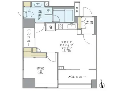 LASANTE麻布十番 ラサンテ麻布十番(1LDK/4階)の間取り写真
