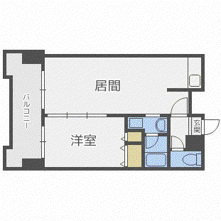 グランカーサ南9条(1LDK/8階)の間取り写真