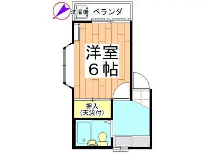 YAMANAKA轟(1K/2階)の間取り写真